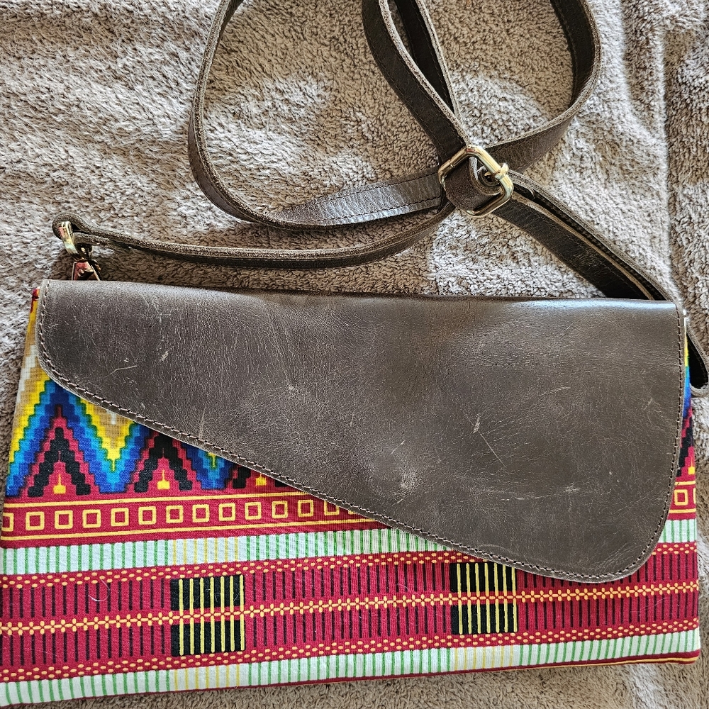Funky colorful leather purse